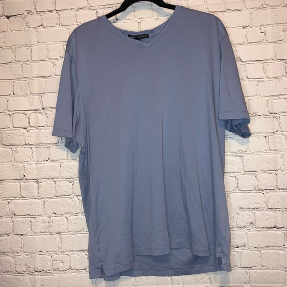 🇺🇸 Robert Barakett Blue V Neck Short Sleeve Top - Picture 1 of 4